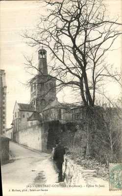 Bilhete postal antigo Castelo Gontier A Igreja São João