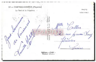 Château-Gaontier — O Ponte e a Mayenne — Edições Gaby — Verso