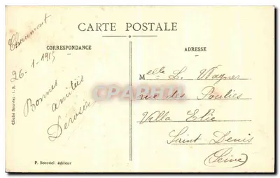 Chaumont - Kościół św. Jana — widok budynku z gotyckim dzwonnikiem — P. Scordel, nr 40 — Rewers