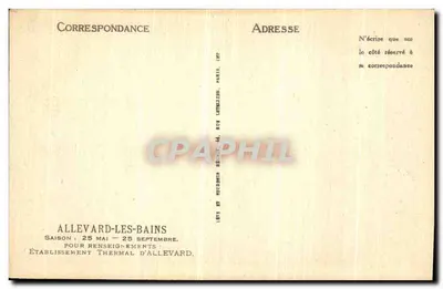 Allevard-les-Bains — Efekt Miesiąca — LL — nr 2031 — Rewers