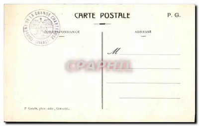 El Calvario al pie del Grand Som — Grande Chartreuse, Dauphiné — P. Gaude, fotógrafo-editor, Grenoble. — Reverso