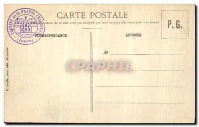 Grande-Chartreuse - Cour d'honneur e o Grande Som — Dauphiné — Editor F. Caude, Grenoble, n° 615 — Verso