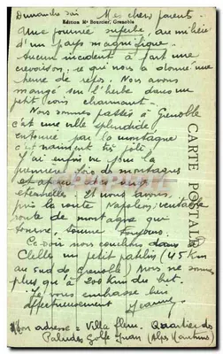 Mont Alguille — Uma das sete maravilhas do Dauphiné — Edição M. Bourcier, Grenoble — Verso