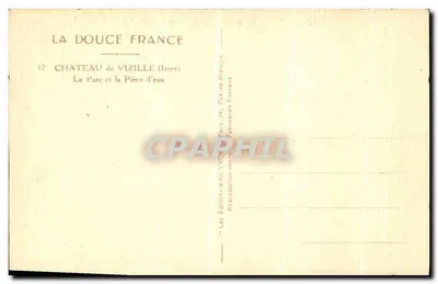 Castelo de Vizille — O Parque e a Pequena Lagoa — Les Éditions d'Yvon, Paris — Verso