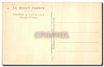 Castelo de Vizille — A Escada de Honra — Les Éditions d'Art Yvon, Paris — Verso