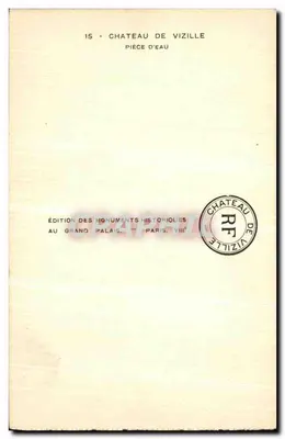 Zamek w Vizille — Zbiornik wodny — Édition des Monuments Historiques — Rewers