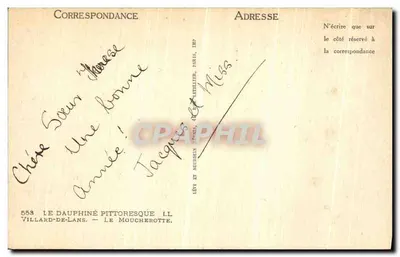 Zamrażona dolina gór Dauphinów — Pittoreski Dauphiné, nr 553 — Lévy et Meurice, Villard-de-Lans — Rewers
