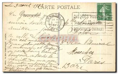 Abdij van La Trappe — Grenoble — Antieke ansichtkaart — Achterkant
