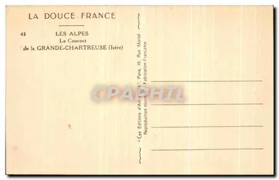 Il Convento della Grande-Chartreuse — Le Alpi — Edizioni d'Arte Yvon, Parigi — Verso