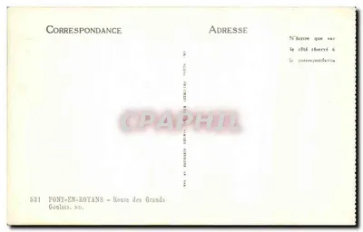 Pont-en-Royans — Estrada dos Grandes Goulets — editor J26 — Verso