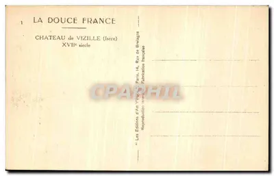 Castelo de Vizille — Isère, século XVII — Les Éditions d'Art YVO17 — Verso