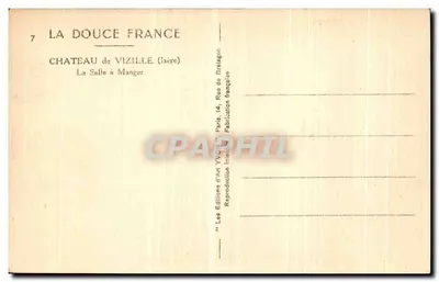 Castillo de Vizille — Sala de Comedor — Les Éditions d'Art Yvory, París — Reverso