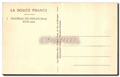 Castelo de Vizille — Isère — Éditions d'Art Yvon, Paris — Verso