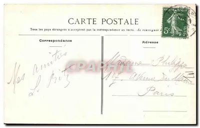 Chantilly — Zamek — Wdowa Berger, wyd., Biuro Tytoniowe, Kawiarnia-Restauracja, Stacja Pociągowa Chantilly — Rewers