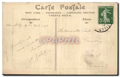 Castelo de Chantilly - A Entrada e a Capela — Héliografia de ND Pbot. — Verso