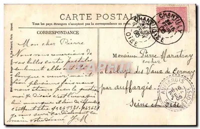 Chantilly - Zamek des Fontaines - Ferma Normandzka — Pani Robineau, wyd., Chantilly — Rewers