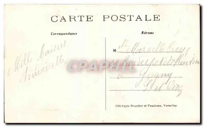 Castillo de Chantilly y el gran grado — editor Héliotypie Boardier et Faucheux, Versalles — n° 18 — Reverso