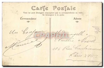Zamek w Chantilly — Strona południowo-zachodnia — Wydawca nieznany — Rewers