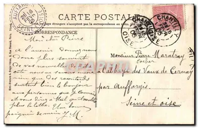 Chantilly - Kasteel van de Fontaine — Mme. Vve. Robineau, uitg., Chantilly — Achterkant