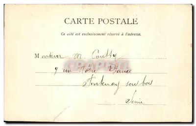 Stara pocztówka Chantilly Chateau — Rewers