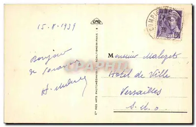 Compiègne — Zamok — LL 99 — wydawnictwo C° des Arts — Rewers