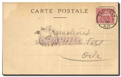 Castelo de Chantilly — A Ilha do Amor no parque — Reprodução litogr. E. de Bagni, Paris — Verso