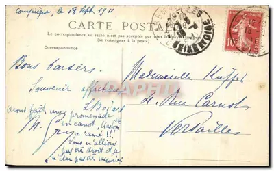 Stara pocztówka Compiegne — Hotel de Ville — Rewers