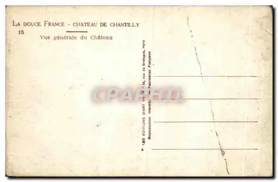 Zamek Chantilly — Ogólny widok — Wydawnictwo Sztuki Yvion — Rewers