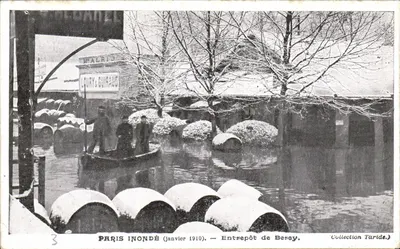 Paris inundado (janeiro de 1910) — Depósito de Bercey — Coleção Taride