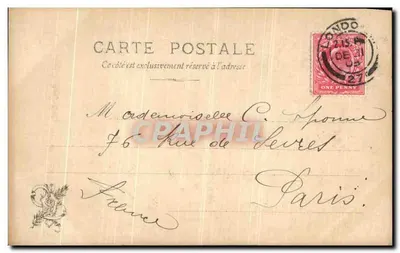 A Fortuna e a Criança Jovem — Salon Godeby, 1902 — Série 225, N°19 — Verso