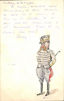 Mustapha 30 Kasım 1903 — Bir subayın karikatürü — Hotel St-Georges, Cezayir