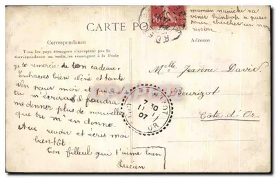 Stara pocztówka Souvenir De Paris 17eme — Rewers
