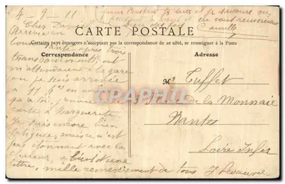 Stara pocztówka Paryż – Statua Pelletiera i Caventou — Rewers