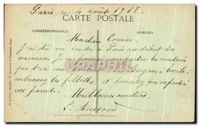 Paris — A Madeleine — Editor E. La Dole, n° 1544 — Verso