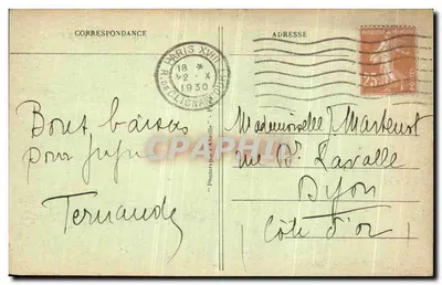 Paris — Rathaus des 18. Arrondissements — Verlag Phototypie Labaille, Nr. 13 — Rückseite