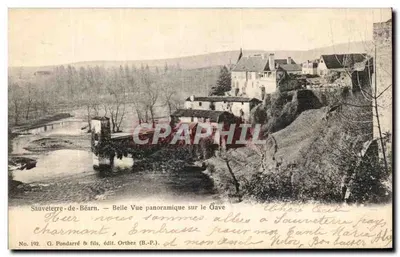 Sauveterre-de-Béarn — Bela Vista Panorâmica sobre o Gave — G. Pondarré & filhos, edição Orthez (B.-P.-P.)