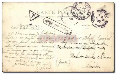 Orthez - O Castelo de Préville — C.C. 458, editor desconhecido — Verso