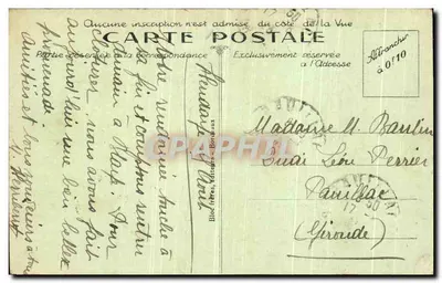 Tarjeta postal antigua Hendaye L Avenue de la Plage — Reverso