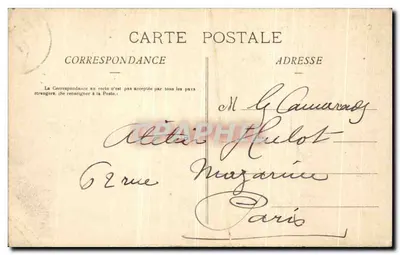 Bilhete postal antigo Castelo de Pau, Henri IV — Verso