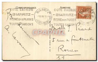 Biarritz — A Atalaya e o Túnel — LL, n°116 — Verso