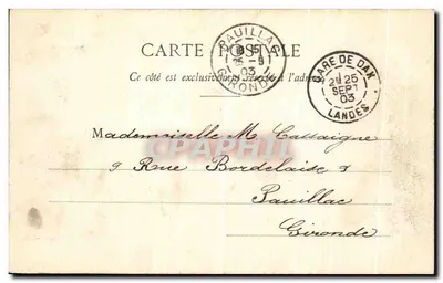 Biarritz - Côte des Basques — Cliché Ouvrard — Rewers