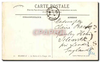 Biarritz — O Rocher da Virgem — LL — Verso