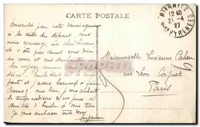 Biarritz (B.-P.) - De Roche van de Maagd tijdens de Storm - Marcel Talbouy, Bordeaux — Achterkant