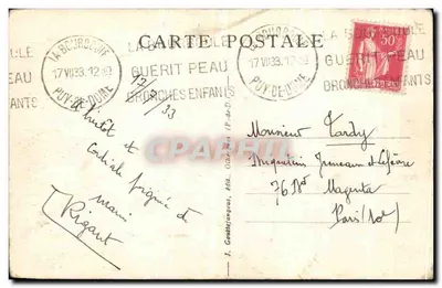 La Bourboule — Ogólny widok parku dla dzieci — G. D'O. 1287 — Rewers