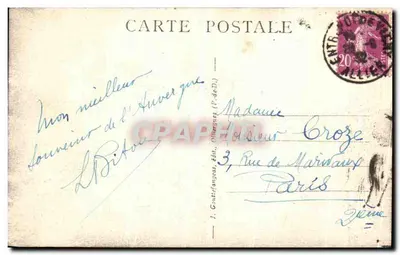 Margens da Dore em Pont-de-Dore — L'Auvergne — editor J. Contefangas (P.de.D.) — n° 141 — Verso