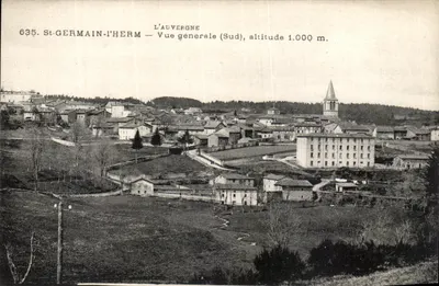 St-Germain-l'Herm — Vista generale (Sud), altezza 1.000 m. — L’Auvergne, editore B&G, n° 635