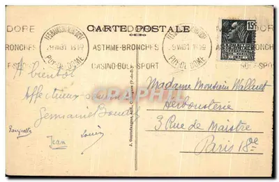 Het meer Chambon en de Dent du Marais — L’Auvergne — G. D'O. n°1265 — Achterkant