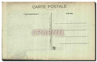 Bilhete postal antigo Billom — A Igreja de São Cerneuf — Verso