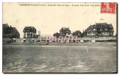 Hardelel-Plage (P.-de-C.) - Parte delle Ville in Diga - A destra, Villa di M. Louis Blériot