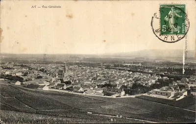 Bilhete postal antigo Ay Vista Geral